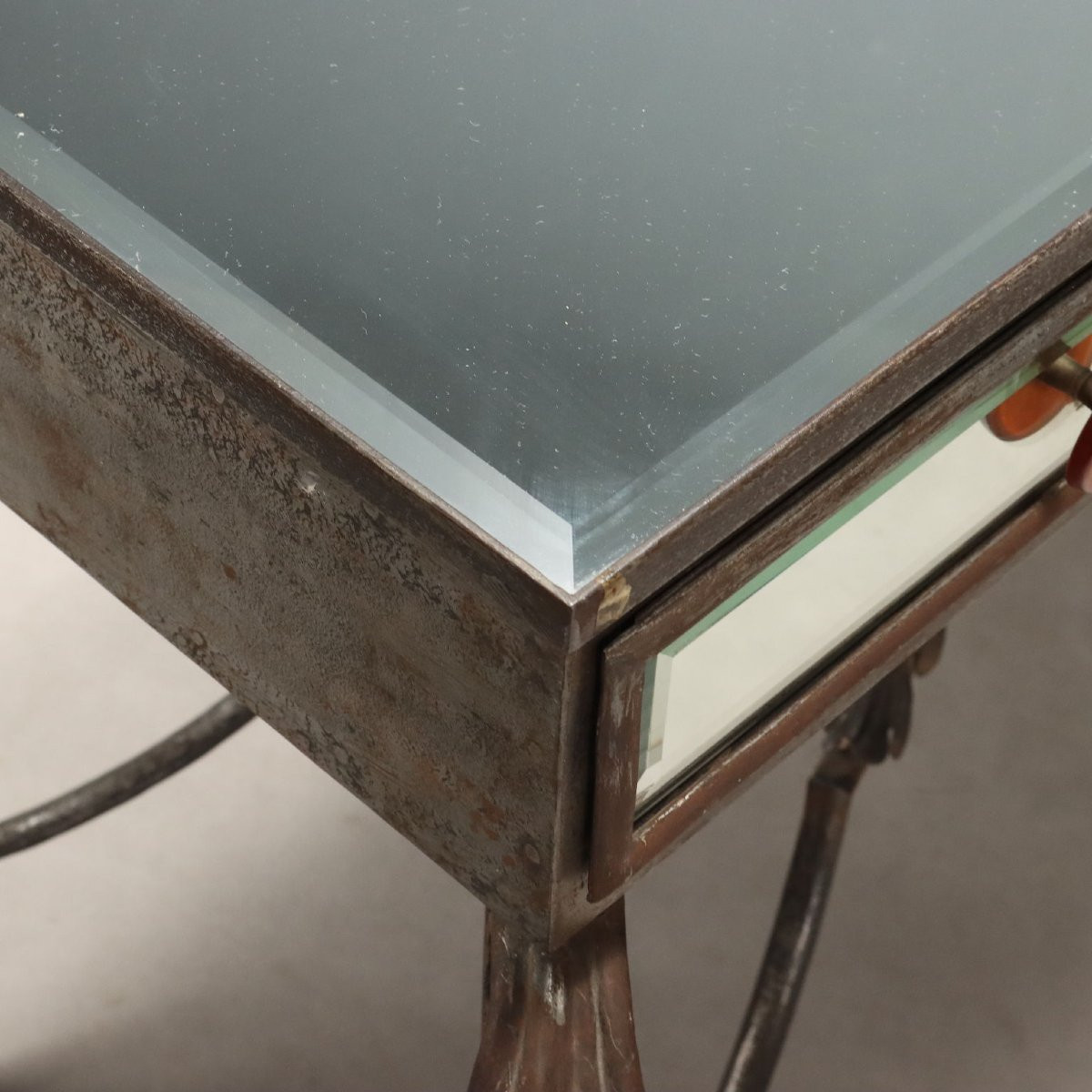 Antique Console Iron Top With Mirrors And Drawers XX Century-photo-2