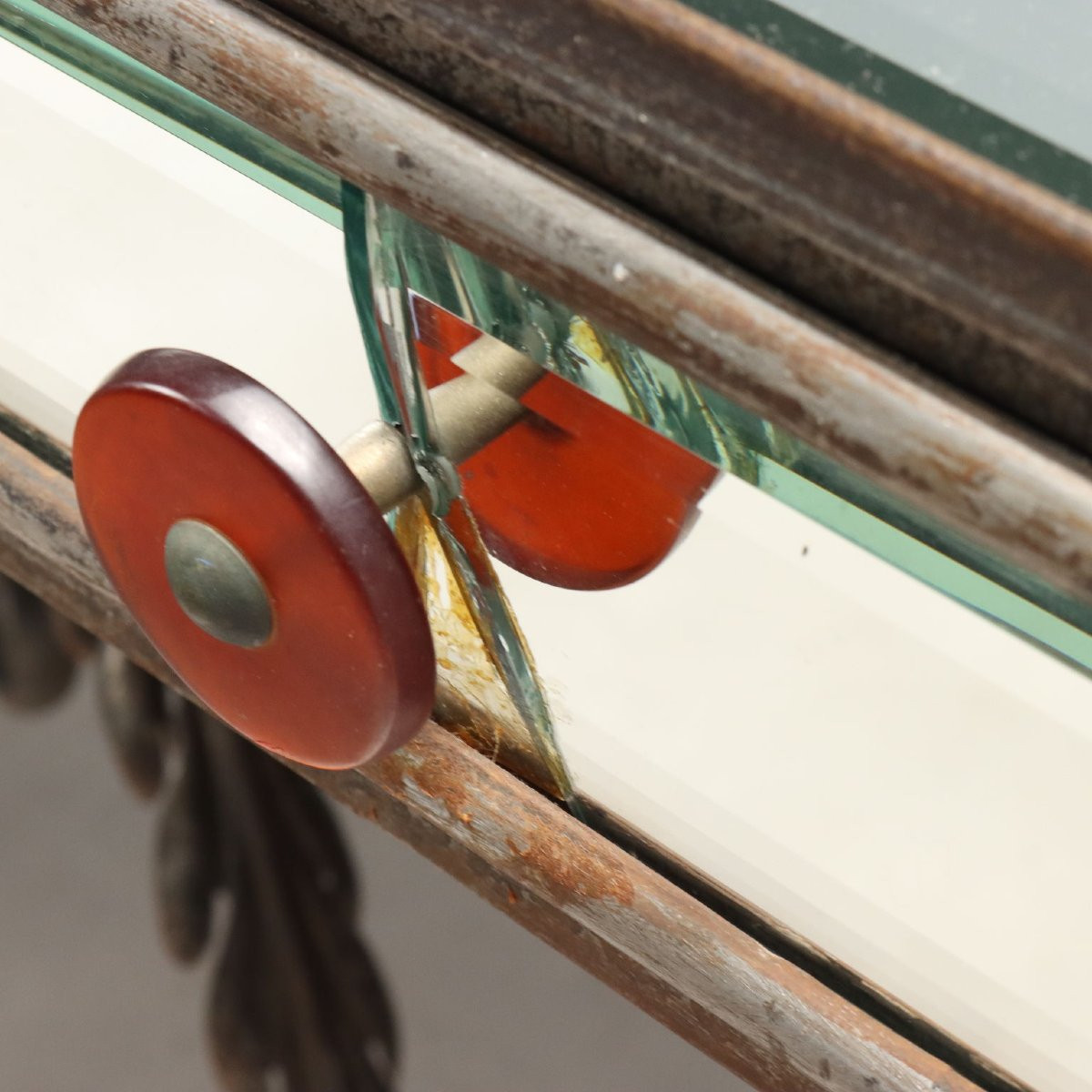 Antique Console Iron Top With Mirrors And Drawers XX Century-photo-4