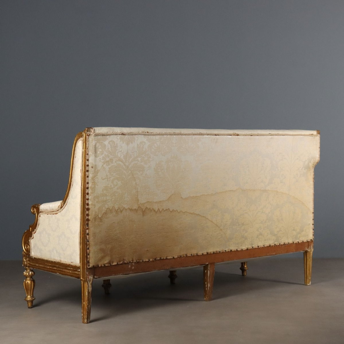 Antique Sofa Neoclassical Style Carved Wood Italy XIX Century-photo-3