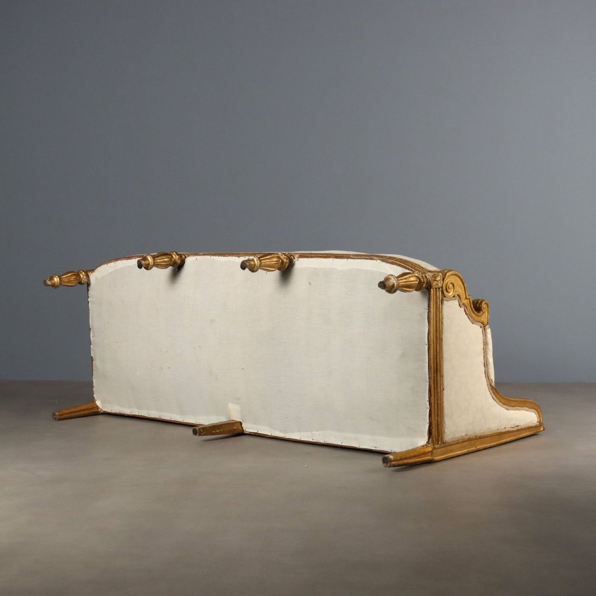 Antique Sofa Neoclassical Style Carved Wood Italy XIX Century-photo-4