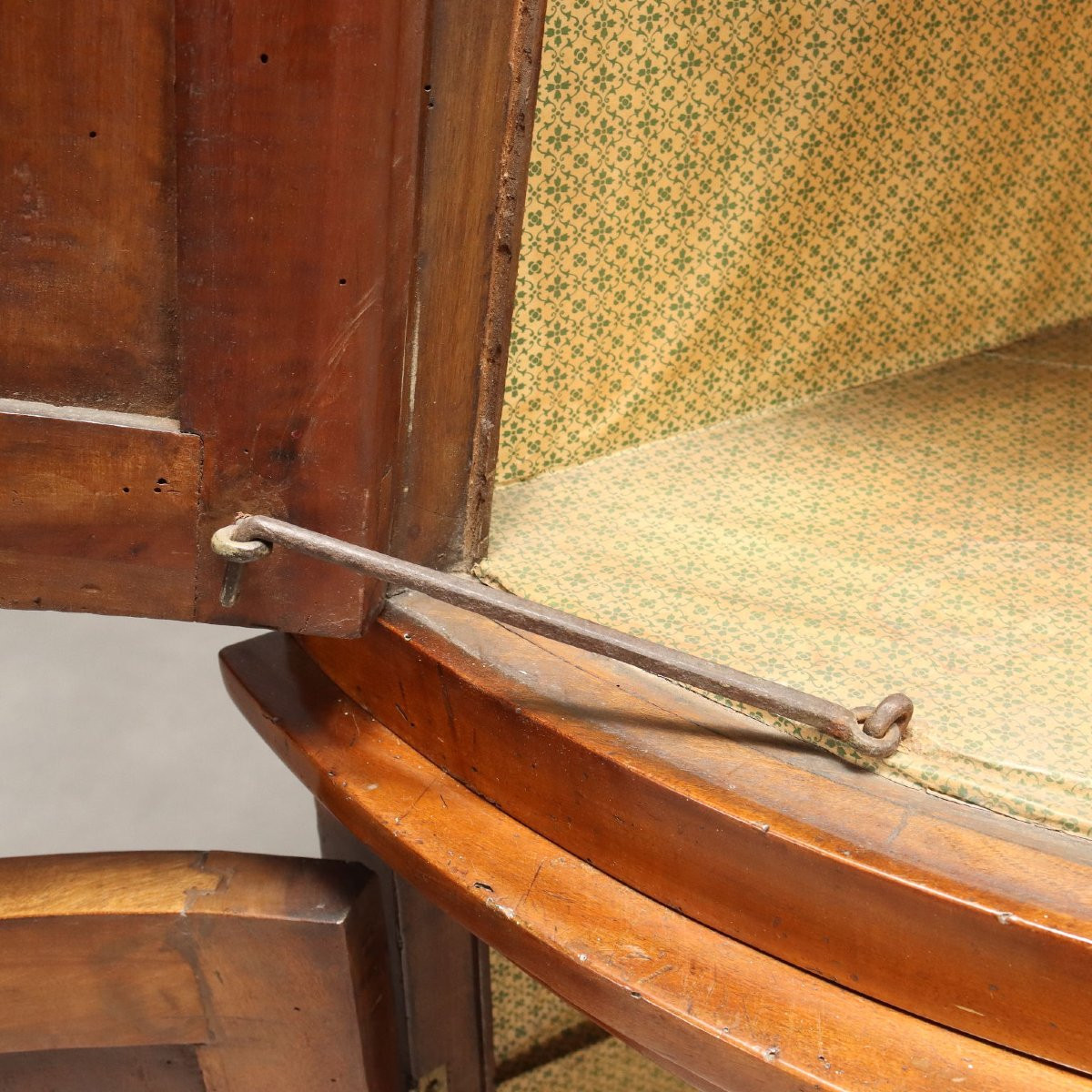 Meuble d'Angle Ancien Noyer Laiton Italie XIXe Siècle-photo-2