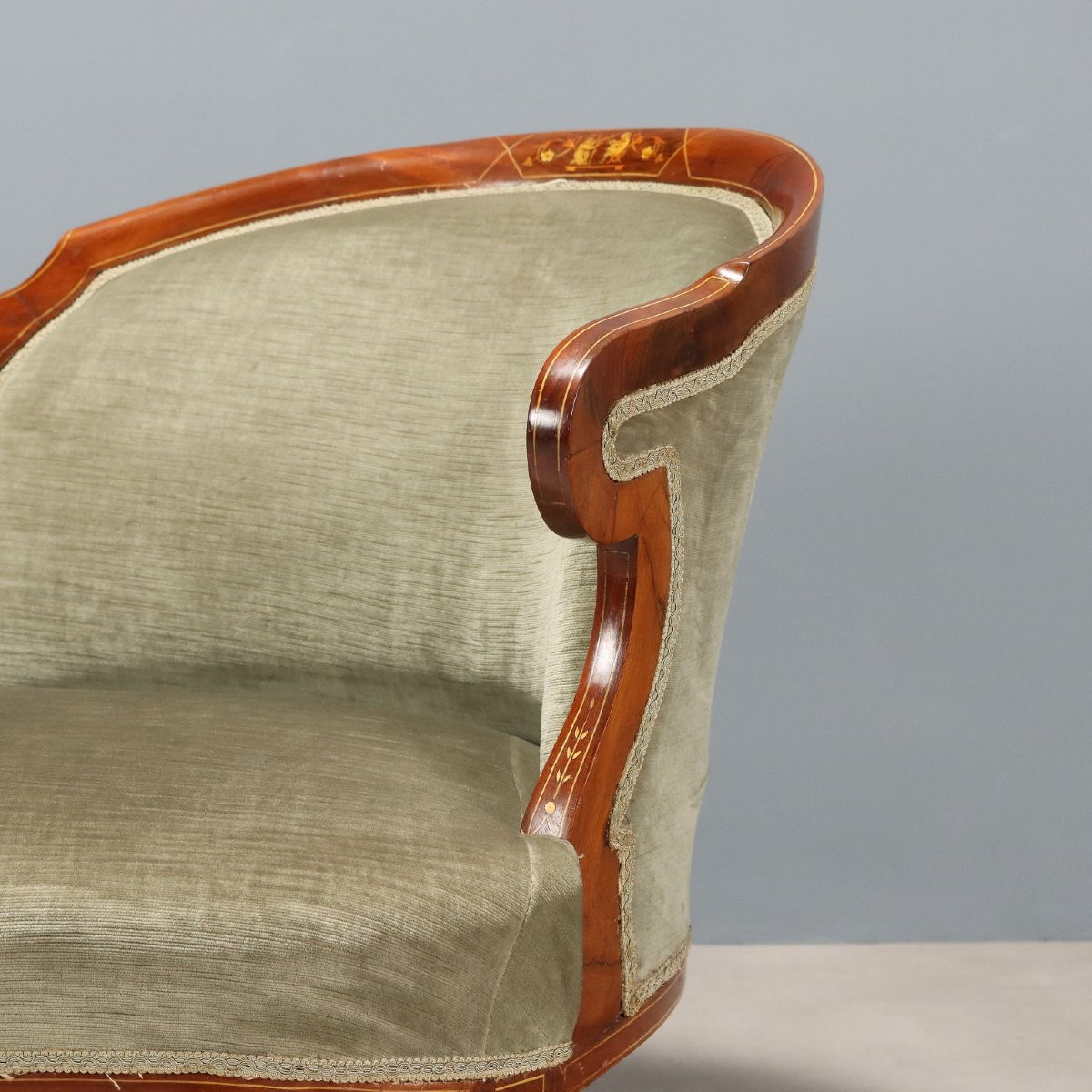 Canapé Ancien Acajou Érable Royaume-Uni XIXe Siècle-photo-1