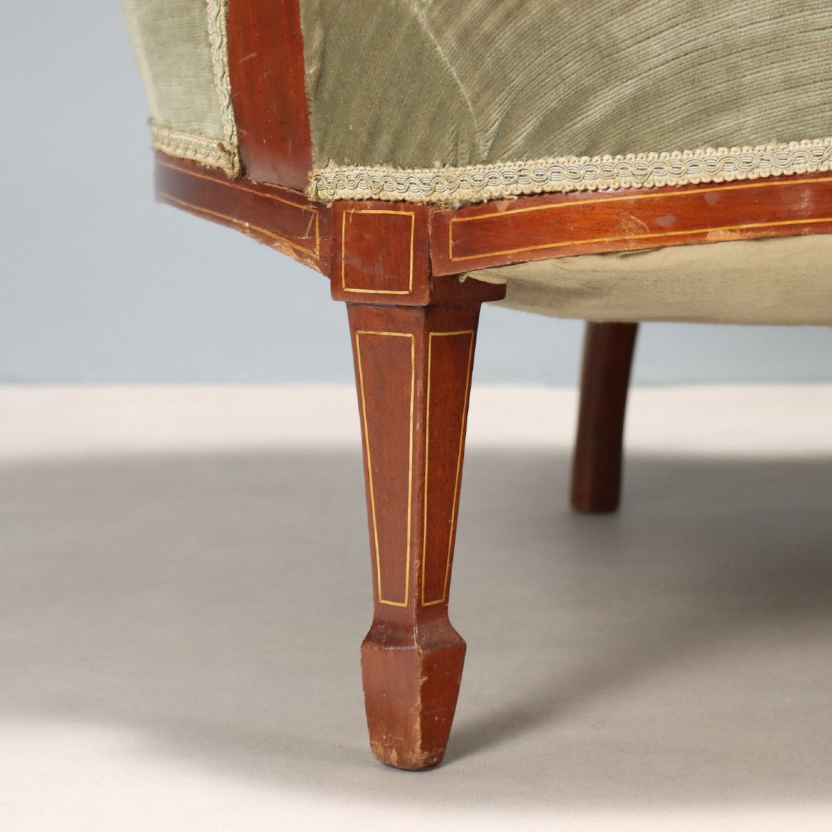 Canapé Ancien Acajou Érable Royaume-Uni XIXe Siècle-photo-3