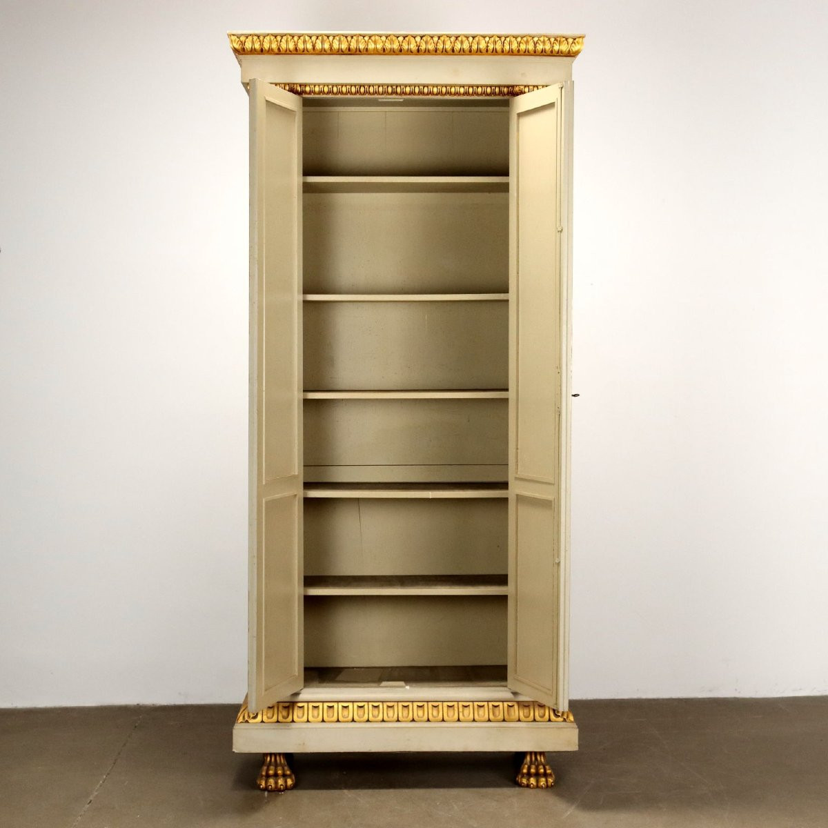 Armoire Ancienne Style Néo-Baroque Bois Italie du XXe Siècle-photo-3