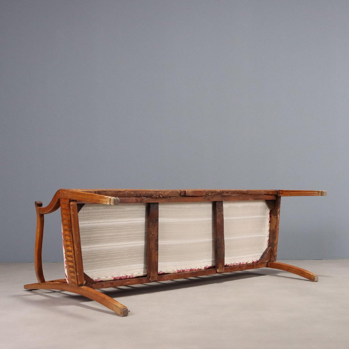 Antique Sofa Neoclassical Maple Fabric Italy XIX Century-photo-8