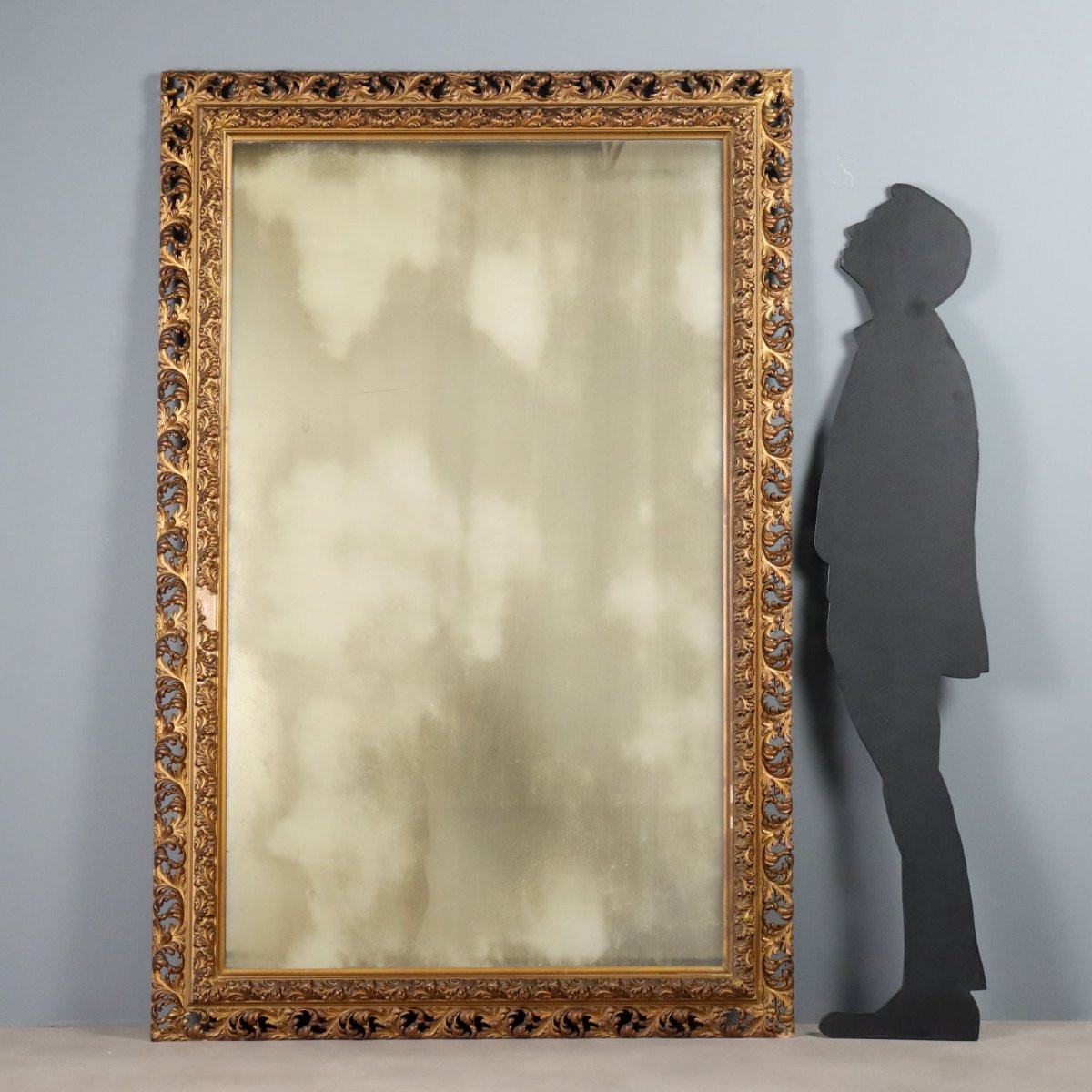 Miroir en bois et pastilingue Italie, début du XXe siècle-photo-2