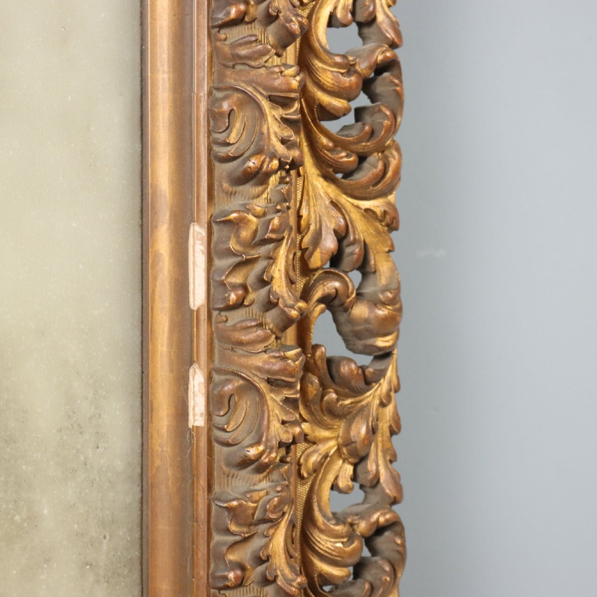 Miroir en bois et pastilingue Italie, début du XXe siècle-photo-3