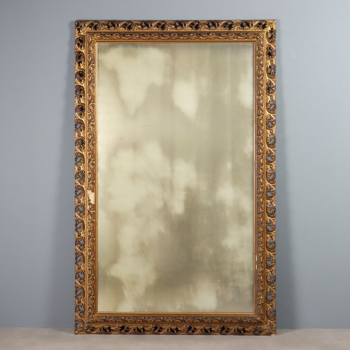 Miroir en bois et pastilingue Italie, début du XXe siècle