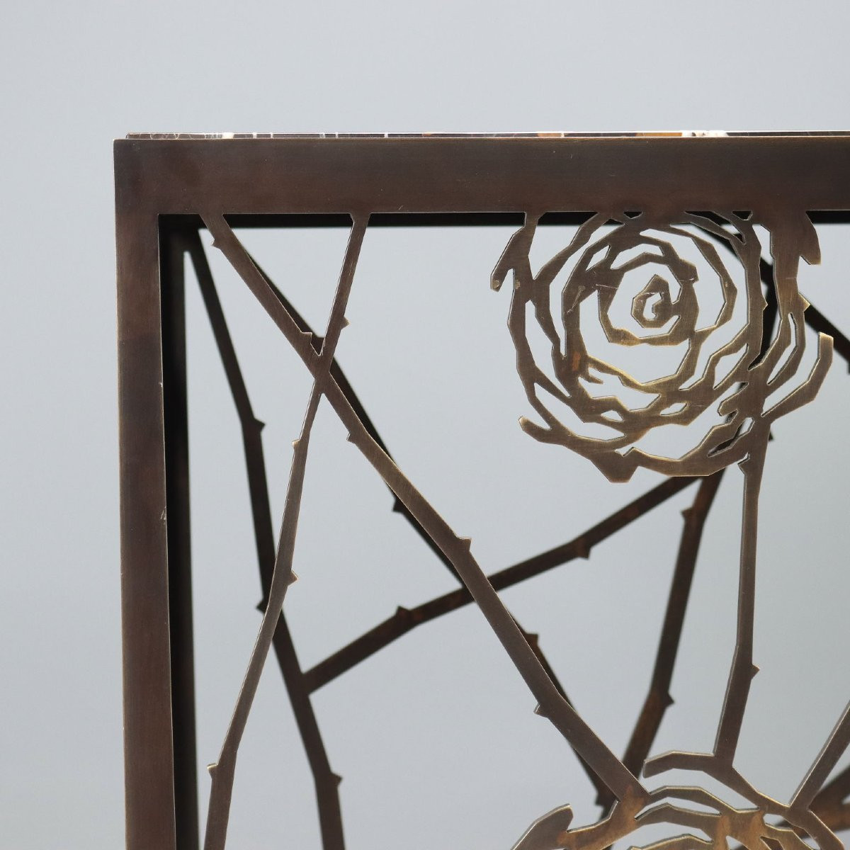 Console Ancien Laiton Plateau en Marbre Italie XXe Siècle-photo-2