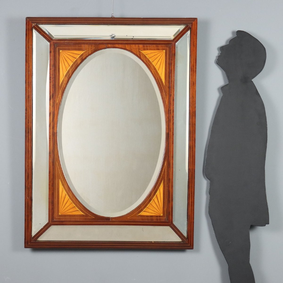 Miroir Ancien Acajou Érable Angleterre XIXe Siècle-photo-2