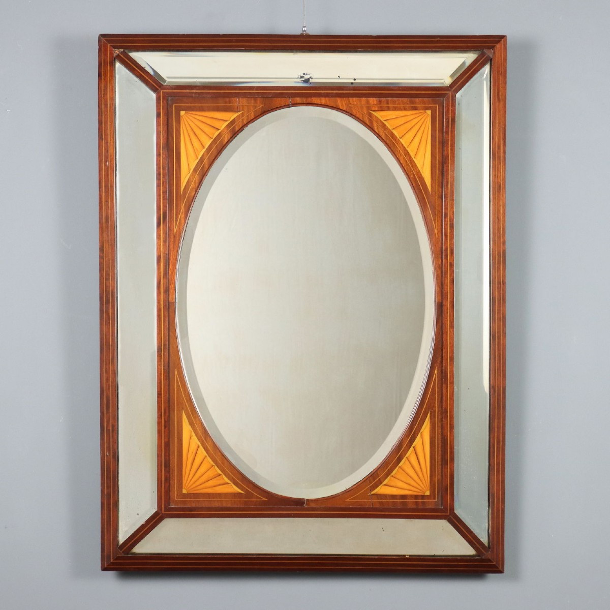 Miroir Ancien Acajou Érable Angleterre XIXe Siècle