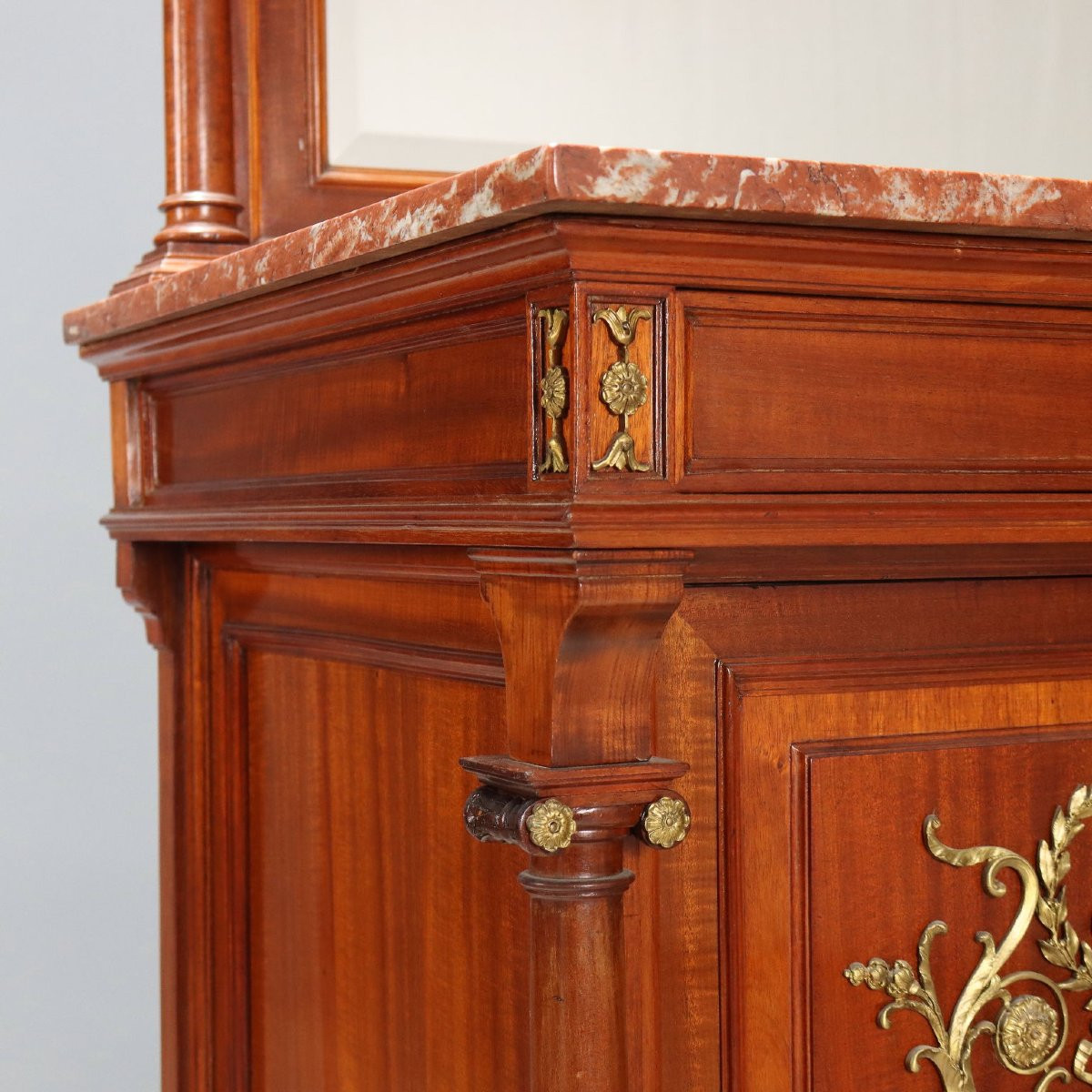 Buffet en acajou avec plateau miroir France, début du XXe siècle-photo-4