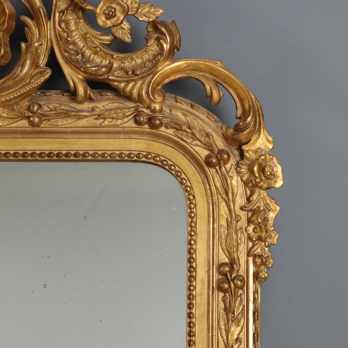 Pair Of Carved And Gilded Mirrors Italy Mid-19th Century-photo-6