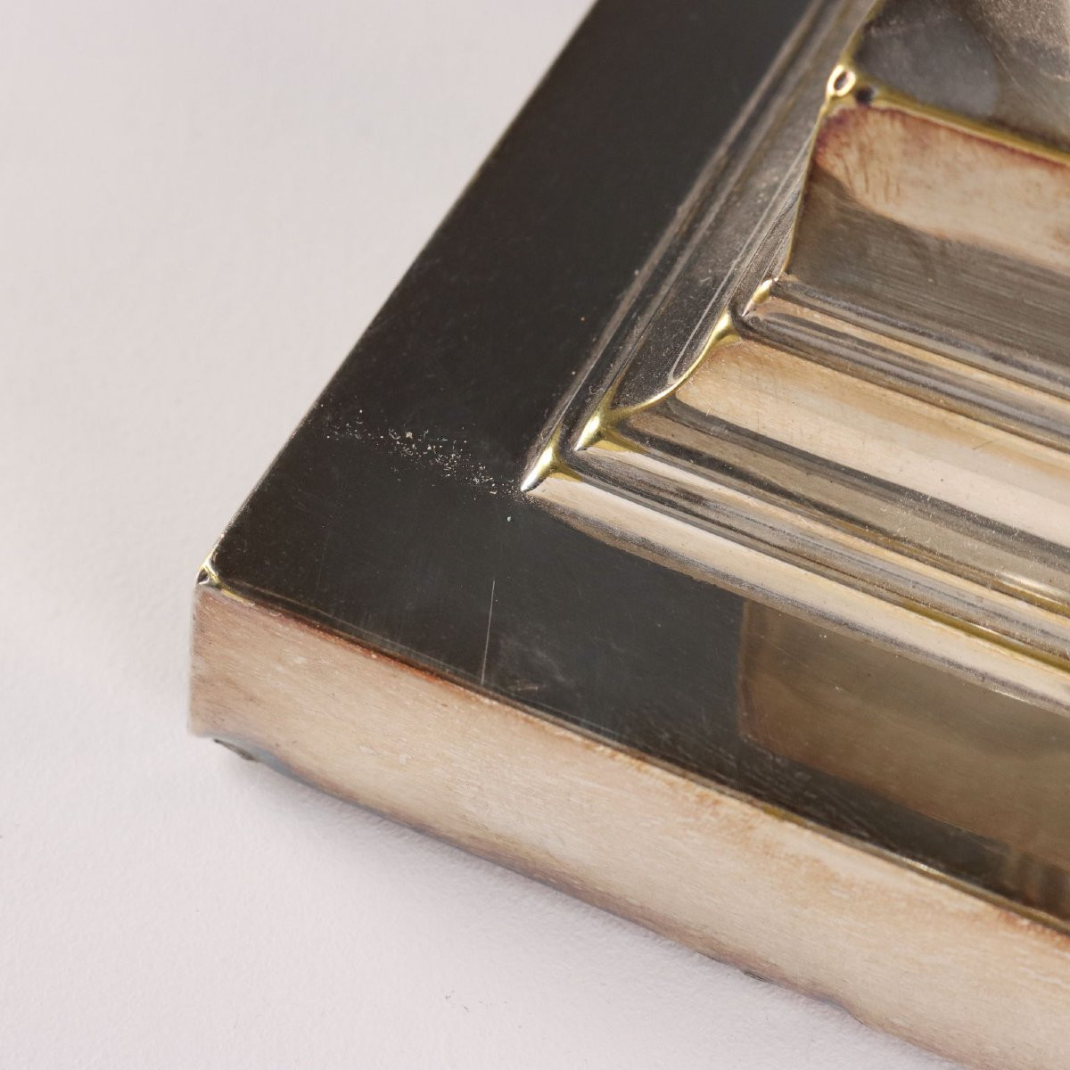 Ensemble de trois lampes en métal argenté et verre Angleterre, début des années 1900-photo-5