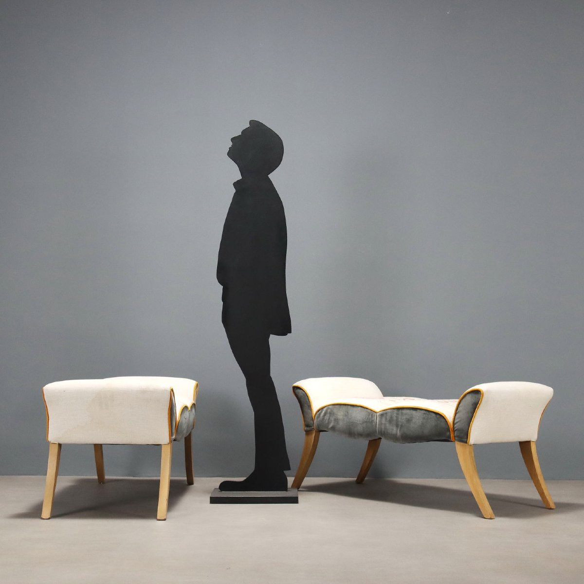 Paire de canapés en forme de bateau Italie du XXe siècle-photo-2