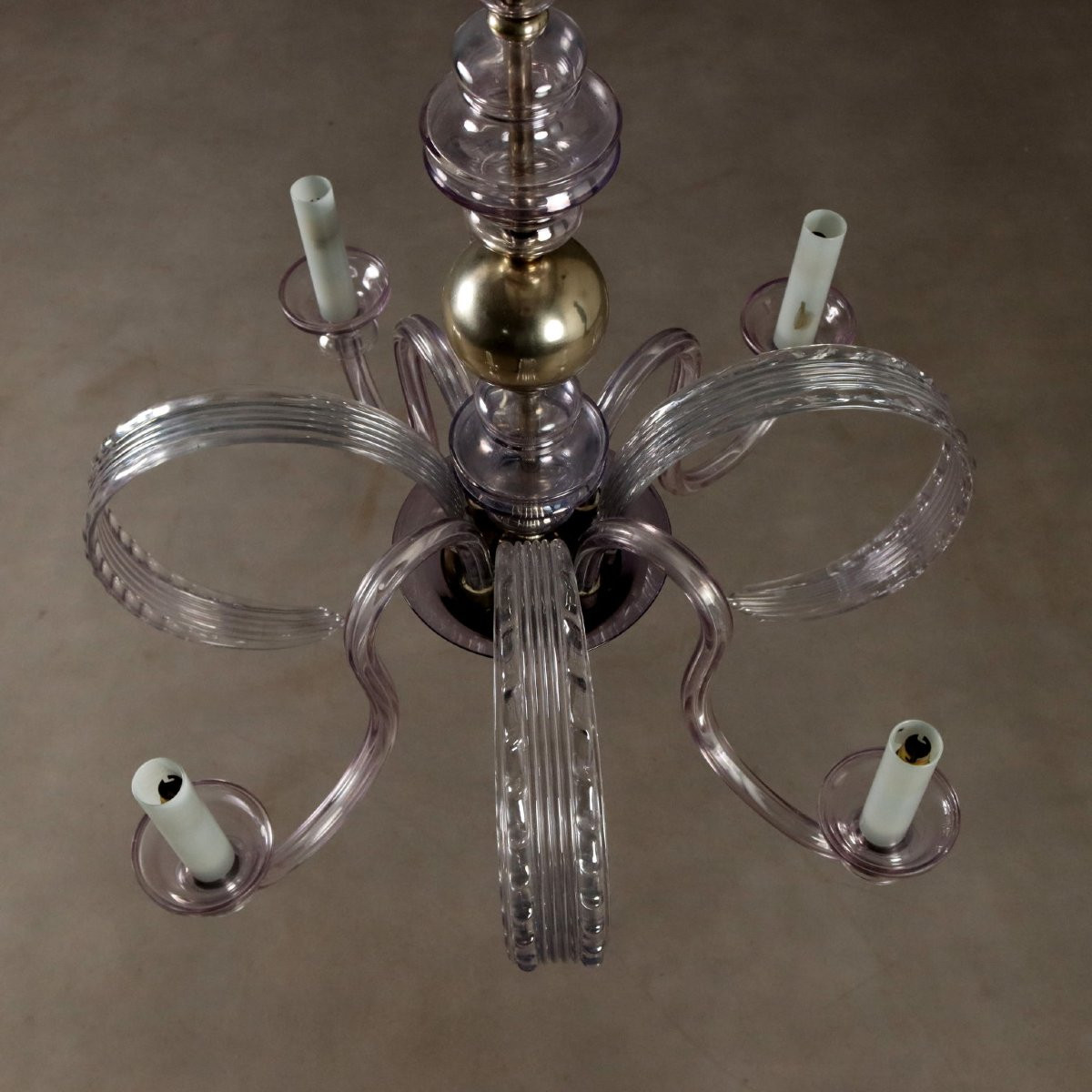 Lustre Ancien Verre Soufflé Vénitien Italie XXe Siècle-photo-4