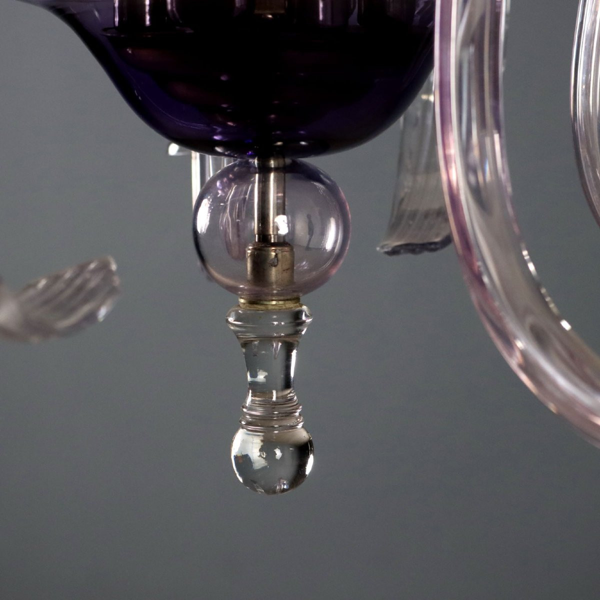 Lustre Ancien Verre Soufflé Vénitien Italie XXe Siècle-photo-2