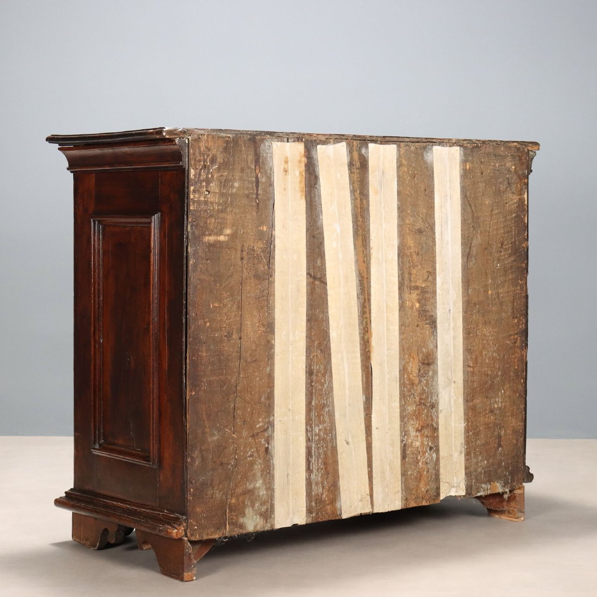 Commode Baroque Ancienne Noyer 4 Tiroirs Italie XVIIIe Siècle-photo-6