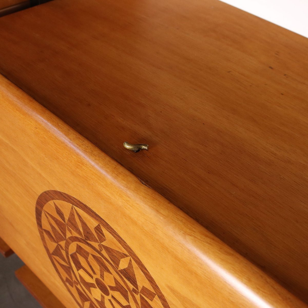 Bibliothèque Vintage Bois Teinté Métal Design Italie Années 1960-photo-6