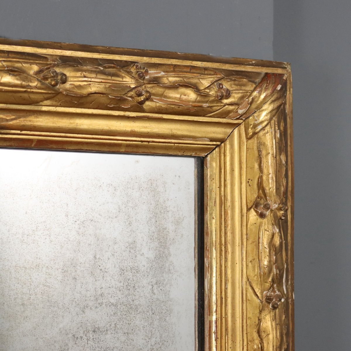 Mirror With Carved And Gilded Frame Italy Late 19th Century-photo-3