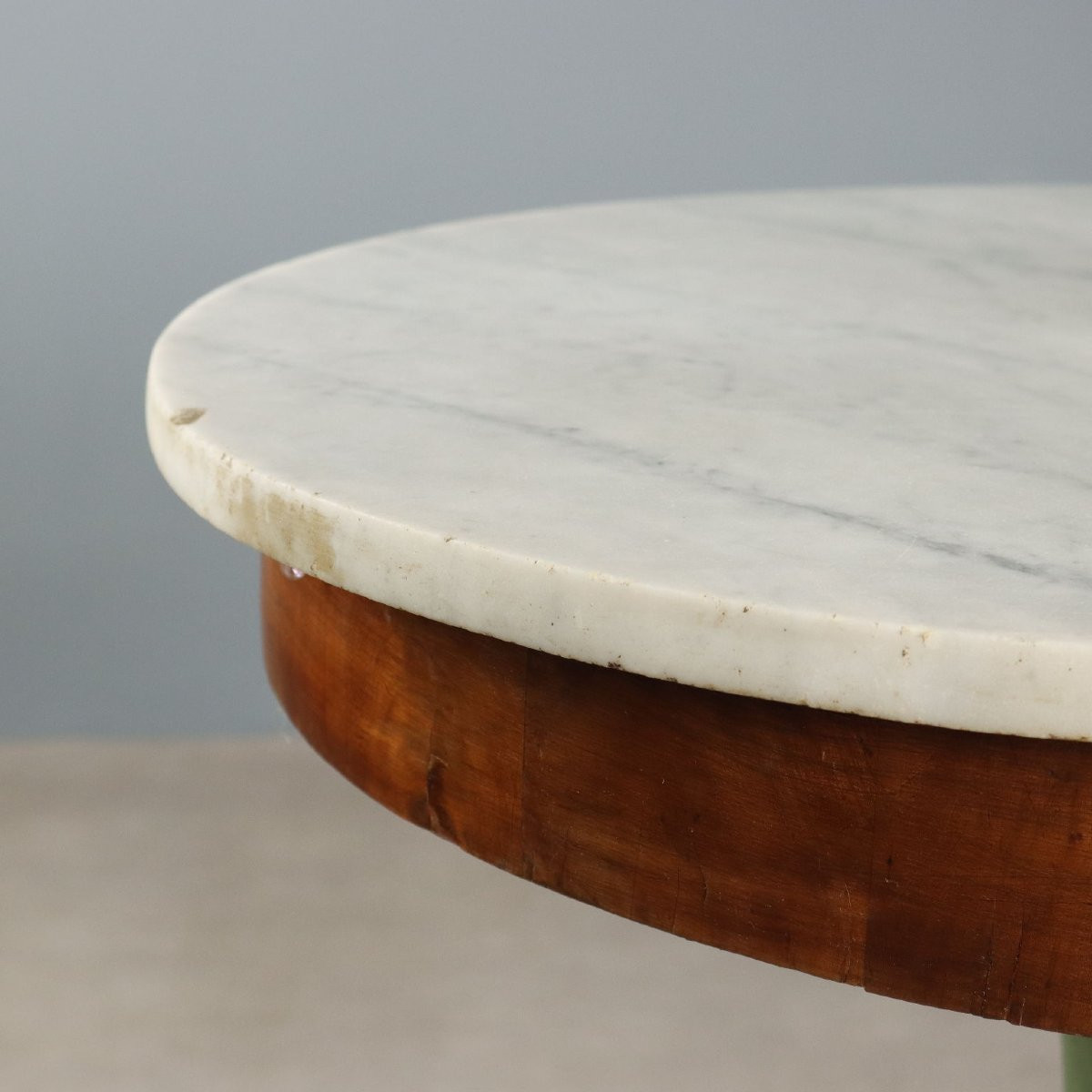 Antique Empire Table Mahogany White Marble Tuscany XIX Century-photo-4