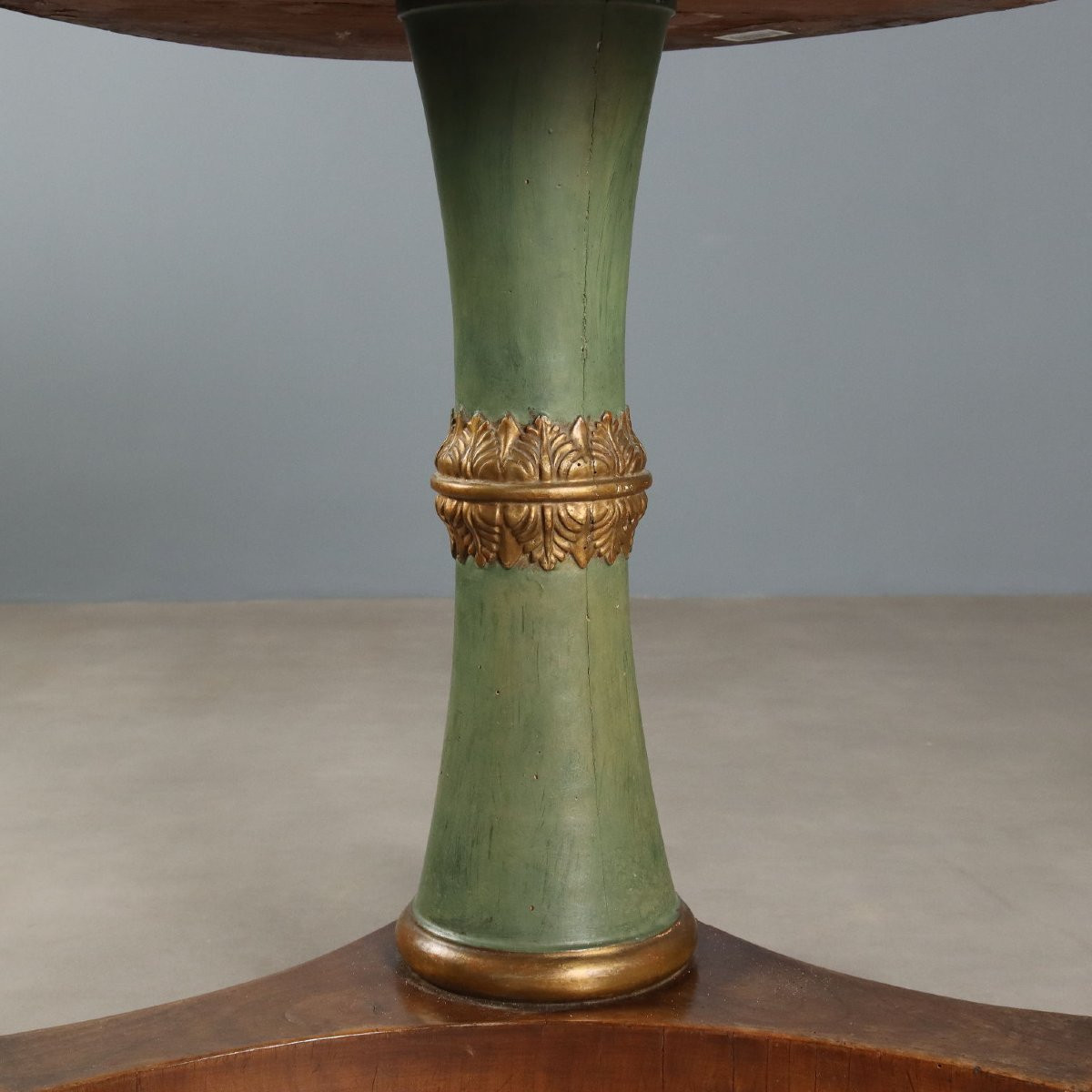 Antique Empire Table Mahogany White Marble Tuscany XIX Century-photo-1