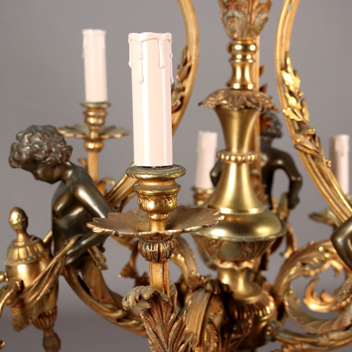 Antique Chandeliers Gilded Bronze Needs Restorations XX Century-photo-4