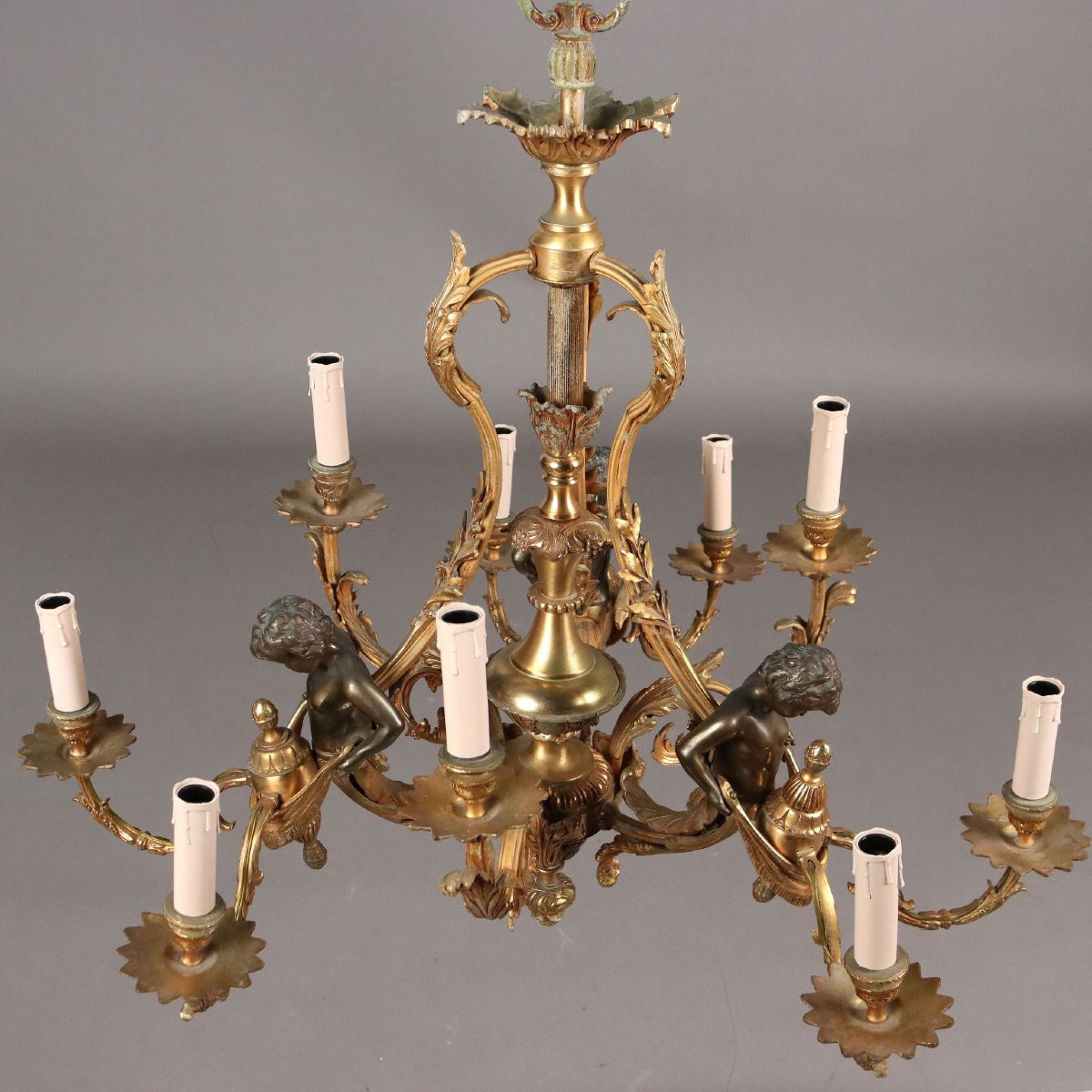 Antique Chandeliers Gilded Bronze Needs Restorations XX Century-photo-5