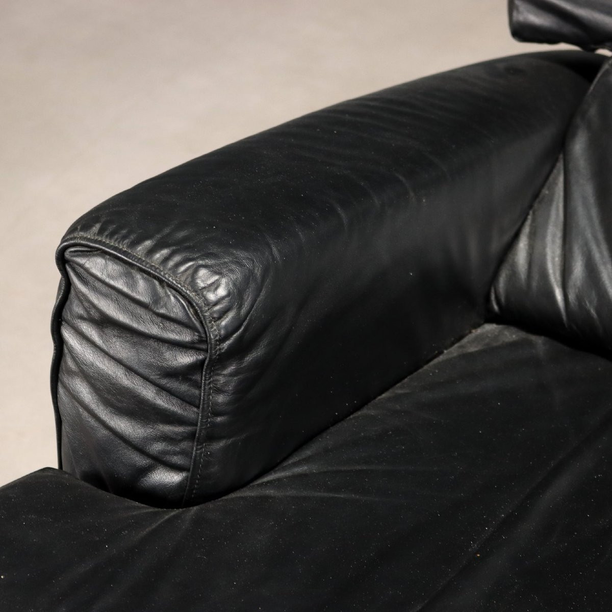 Fauteuil Cinova 401 Vintage Design Menilio Taro Cuir Années 1960-photo-4