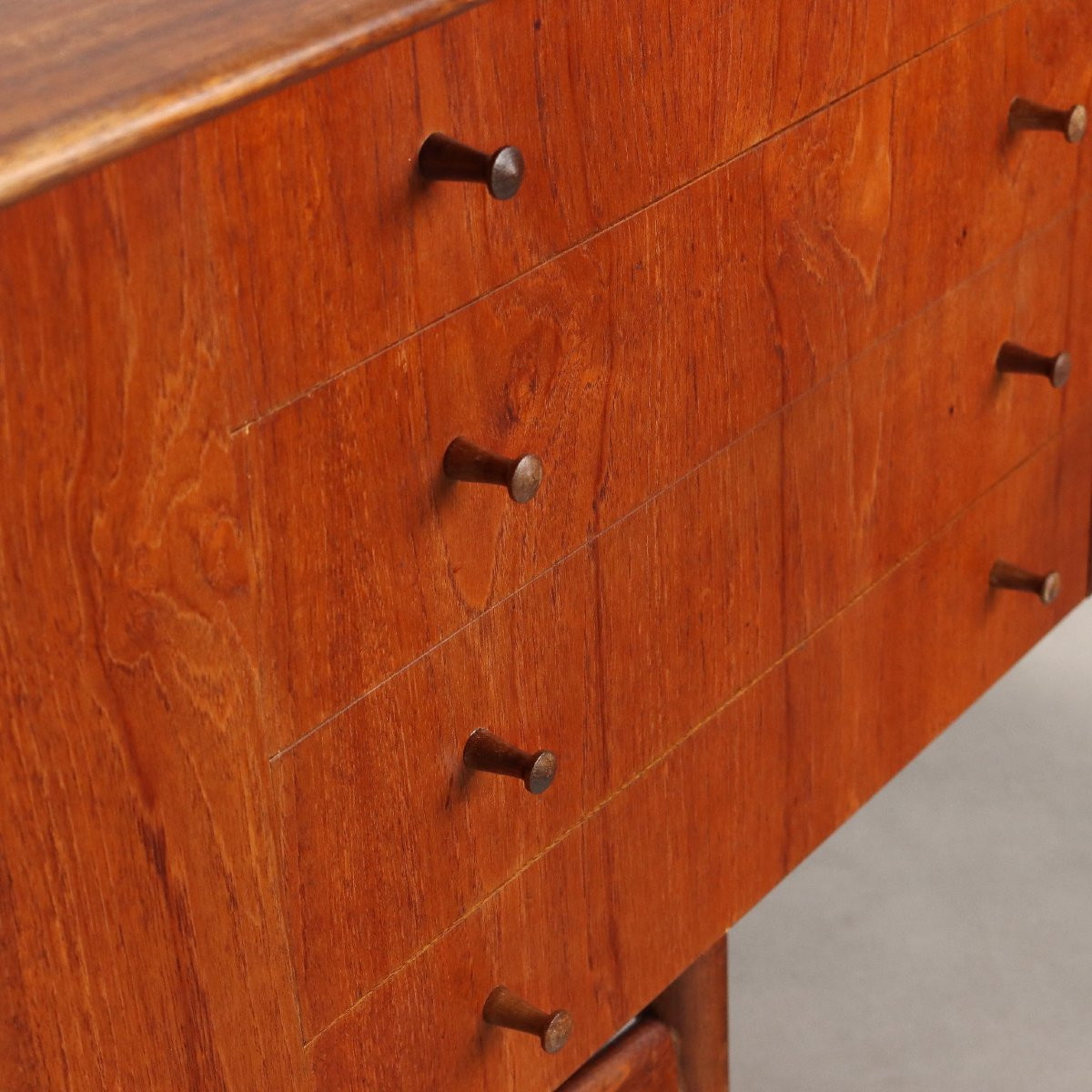 Vintage Sideboard Teak Veneer Design Italy 1960s-photo-3