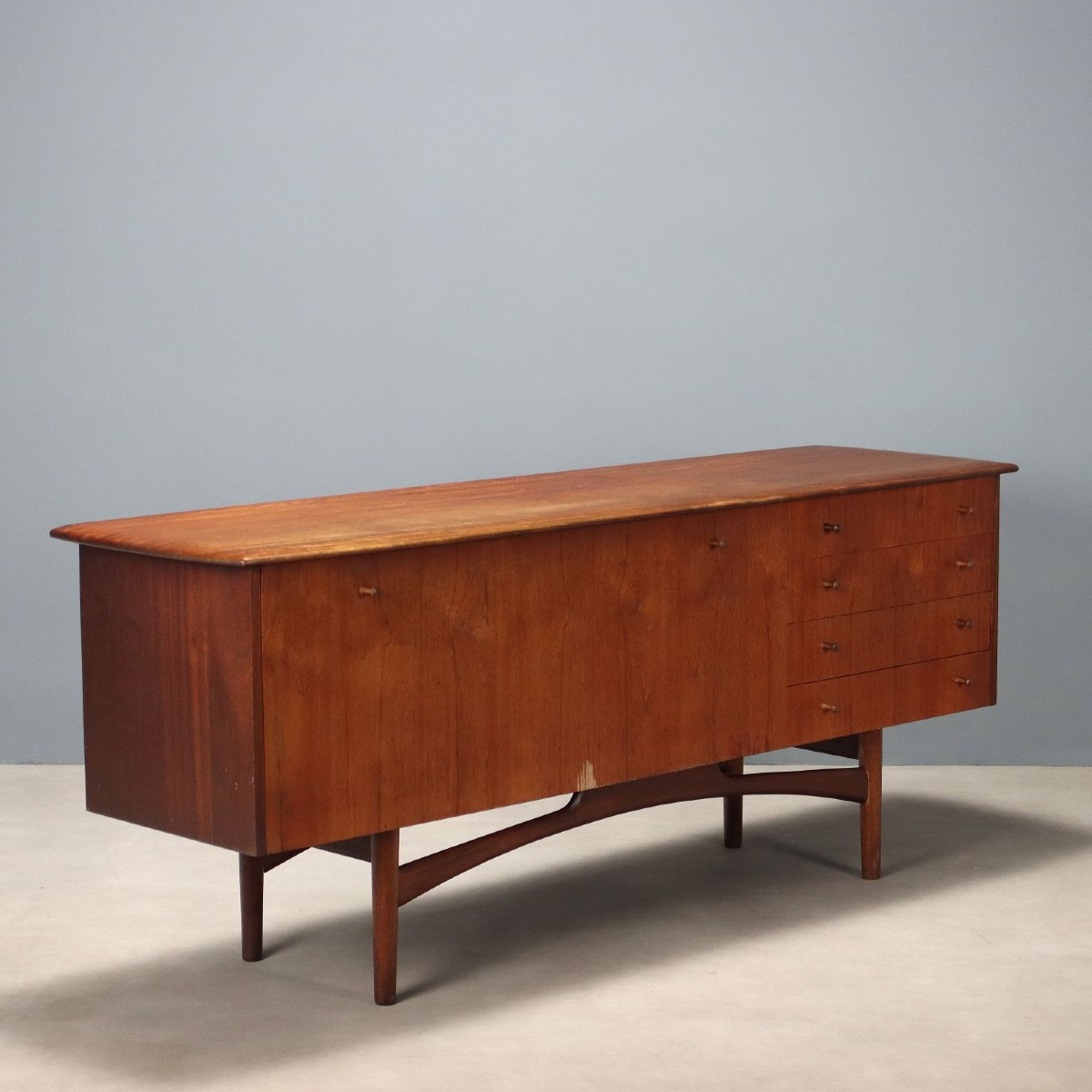 Vintage Sideboard Teak Veneer Design Italy 1960s