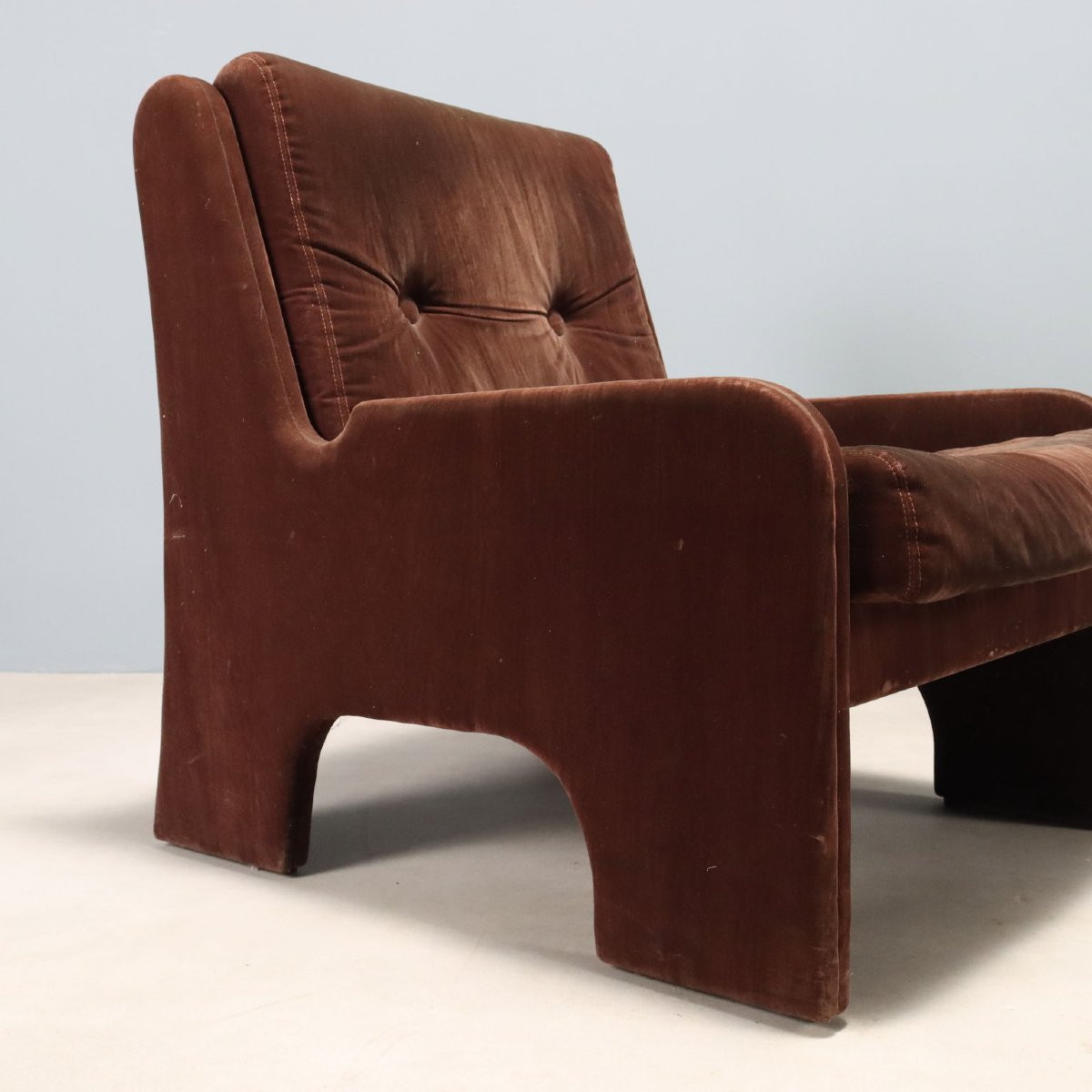 Fauteuils Vintage Tissu Rembourrage Design Années 1970-photo-2