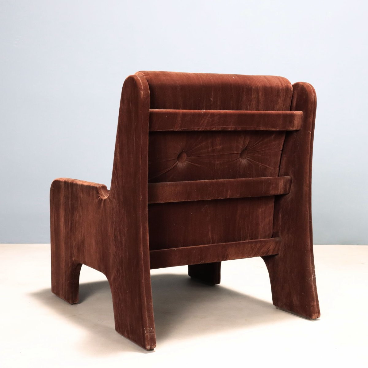 Fauteuils Vintage Tissu Rembourrage Design Années 1970-photo-3