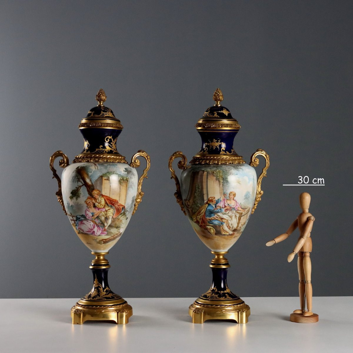 Vases Anciens Porcelaine de Sèvres Décorations du XIXe Siècle-photo-2