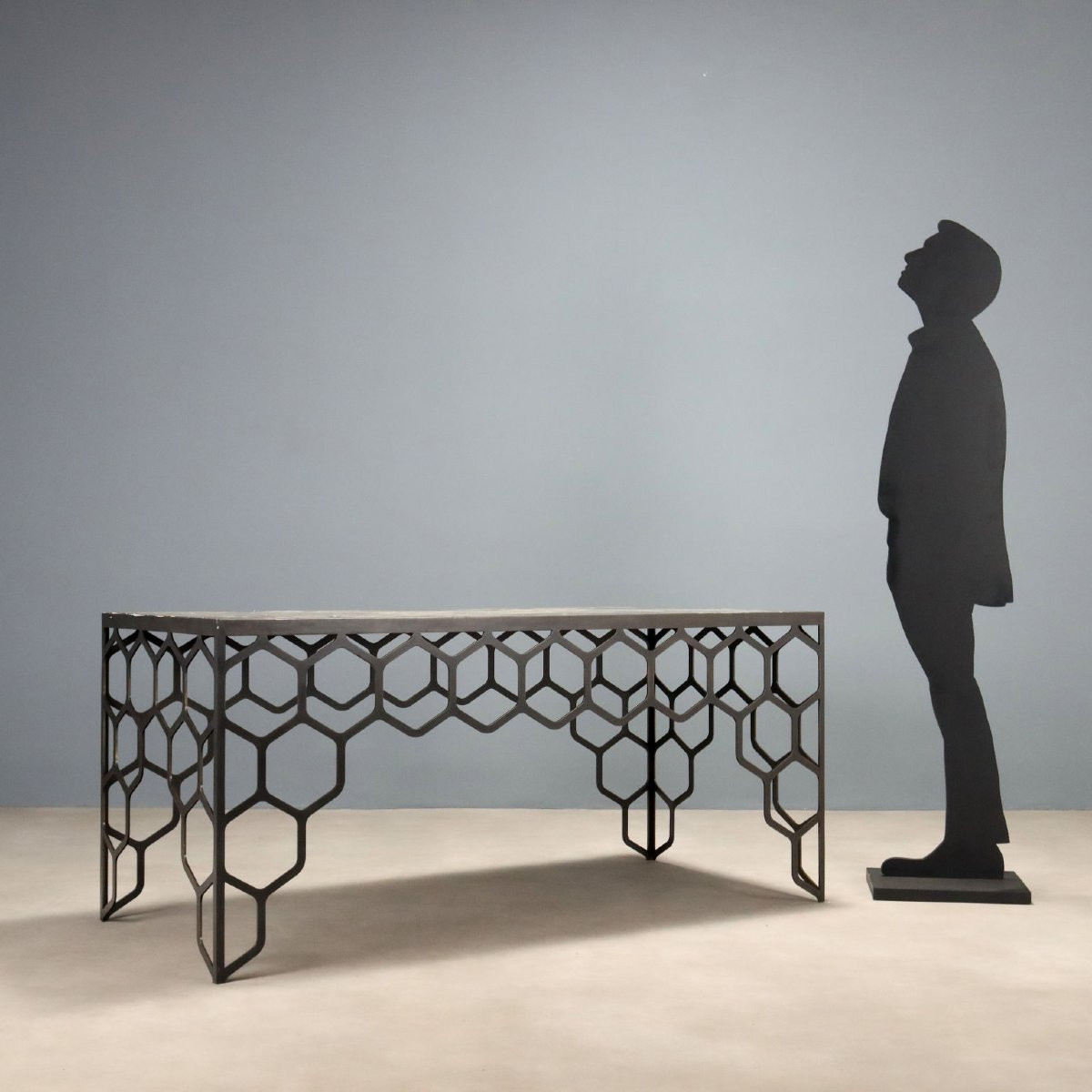 Antique Table Marble Brass Italy XX Century-photo-2