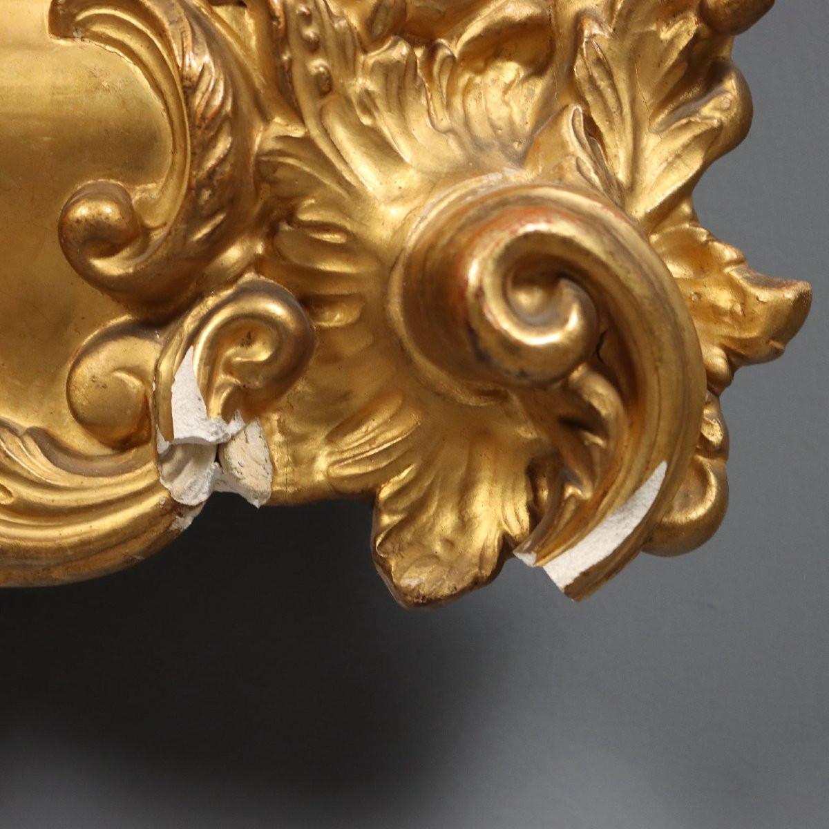 Miroir Ancien Bois Sculpté Doré Italie Fin du XIXe Siècle-photo-5