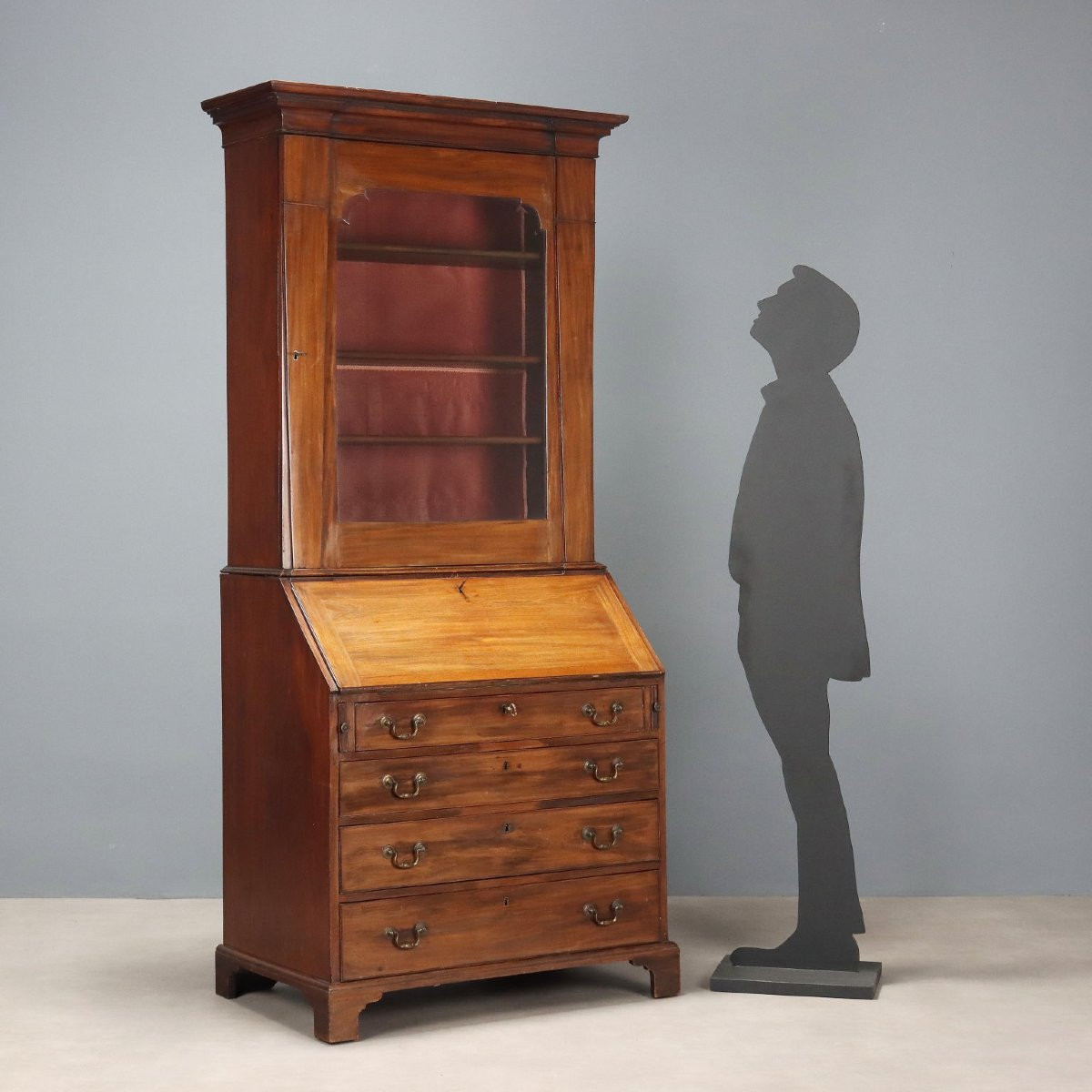 Antique Trumeau Mahogany Leather United Kingdom XIX Century-photo-2