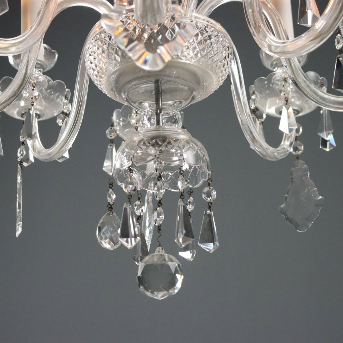 Lustre Ancien Cristal de Bohème 8 Lumières République Tchéque XX siècle-photo-2