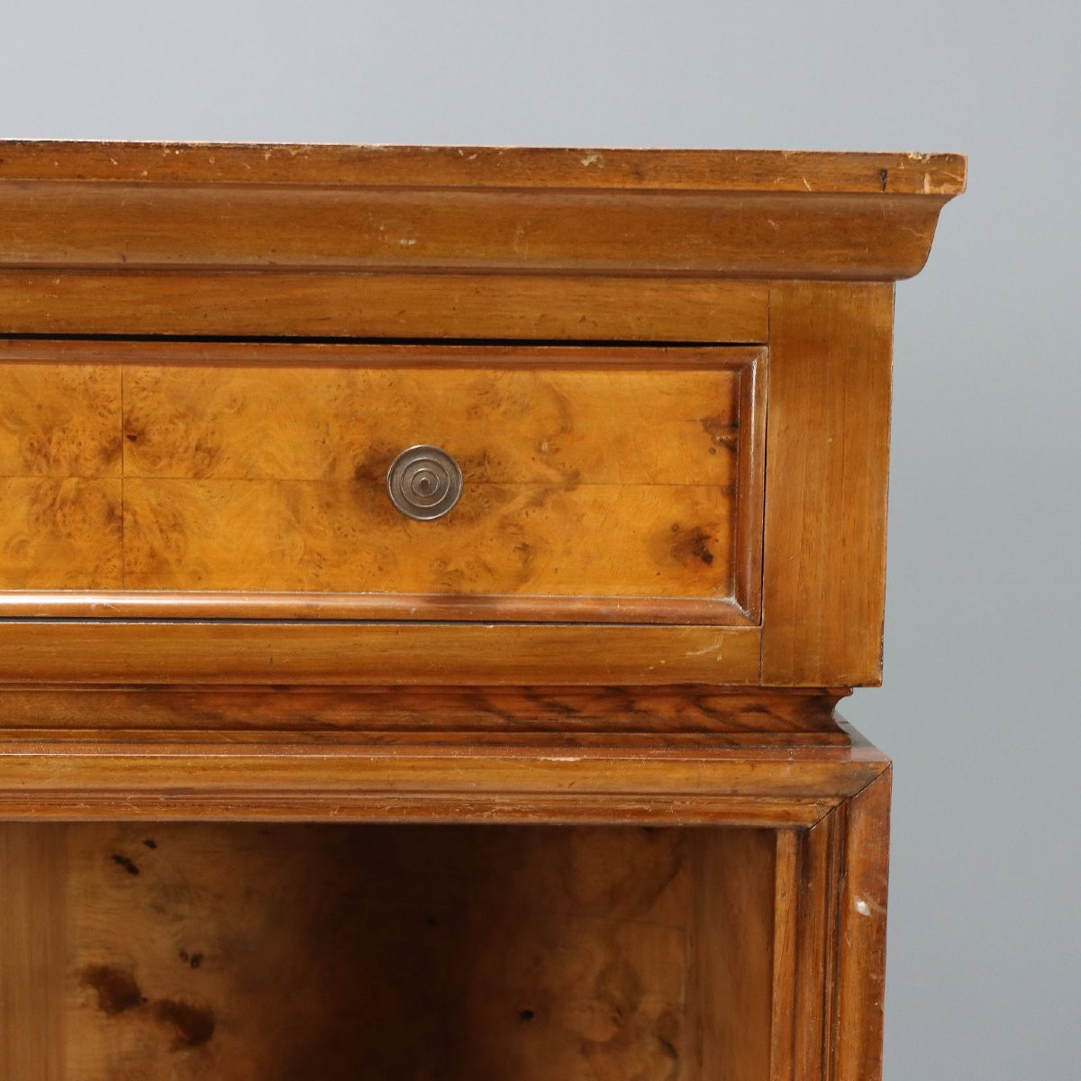 Antique Art Deco Bookcase Walnut Bronze Italy XIX Century-photo-2