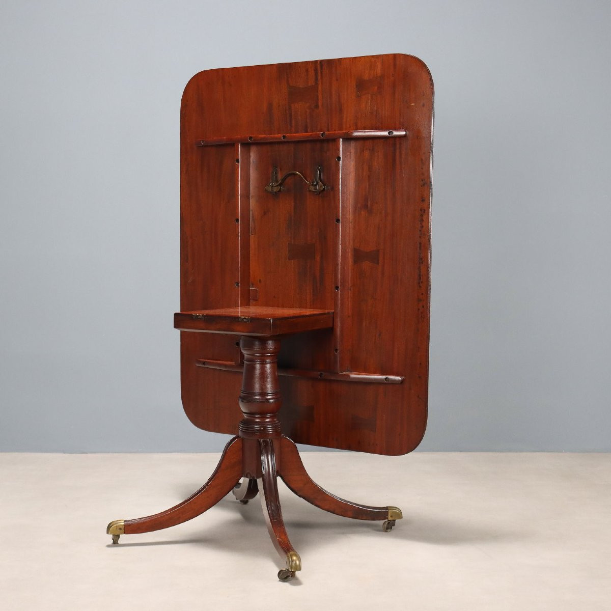 Antique Edwardian Table Mahogany Metal United Kingdom XIX Century-photo-3