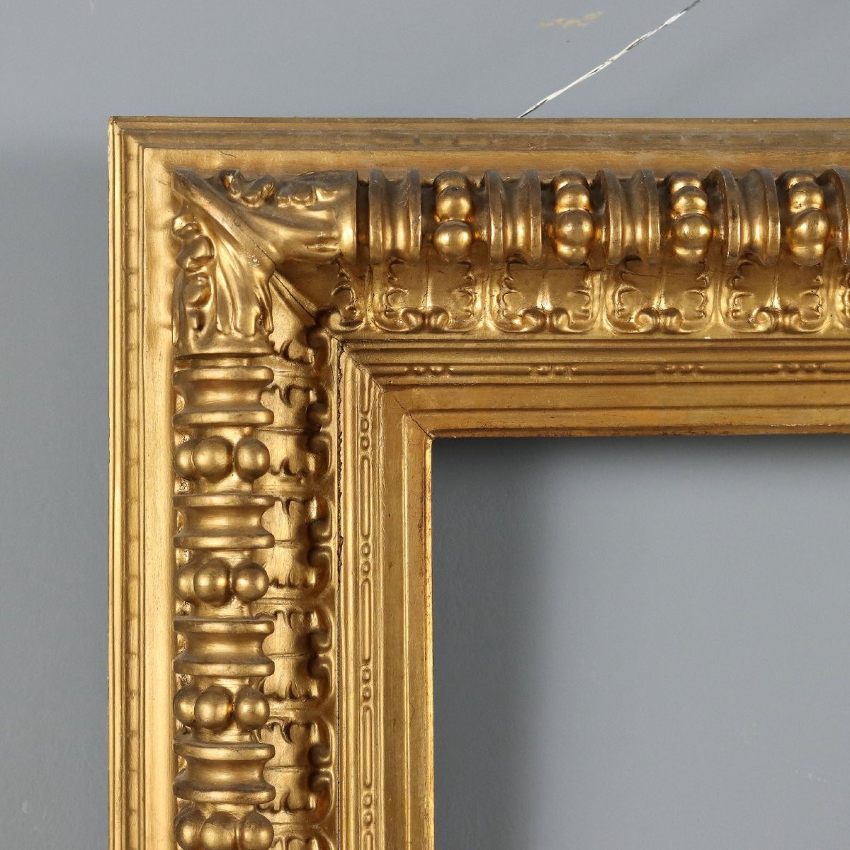 Antique Frame Carved Gilded Wood Italy XIX Century-photo-3