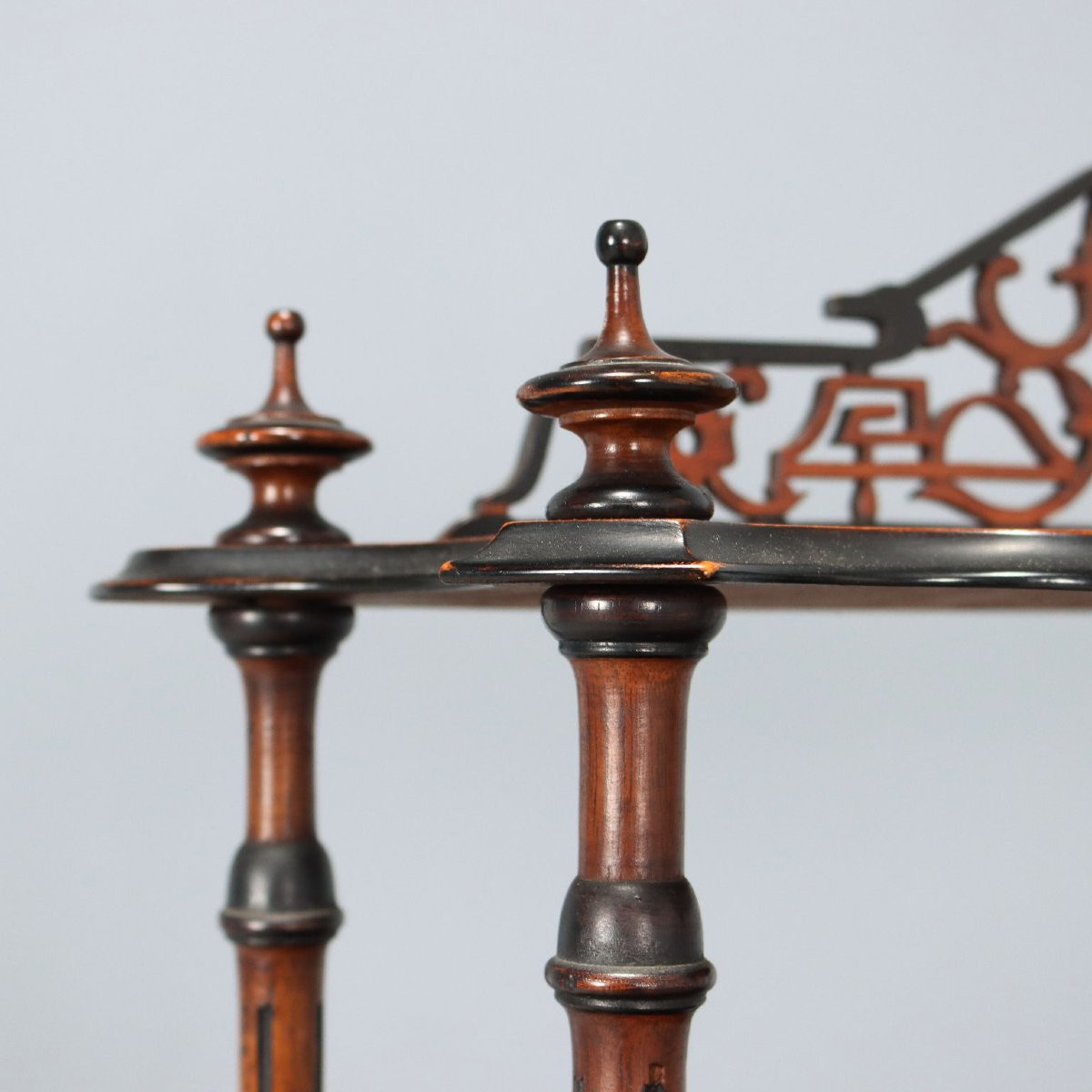 Antique Etagere Walnut Burl Walnut Baluster XIX Century-photo-1