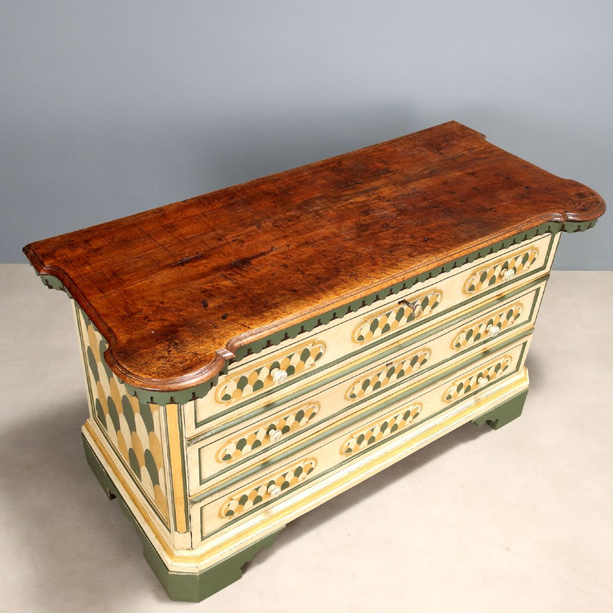 Commode Baroque Bergamasque Ancienne Début du XVIIIe Siècle-photo-3