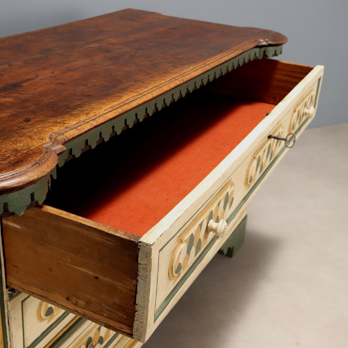 Commode Baroque Bergamasque Ancienne Début du XVIIIe Siècle-photo-2