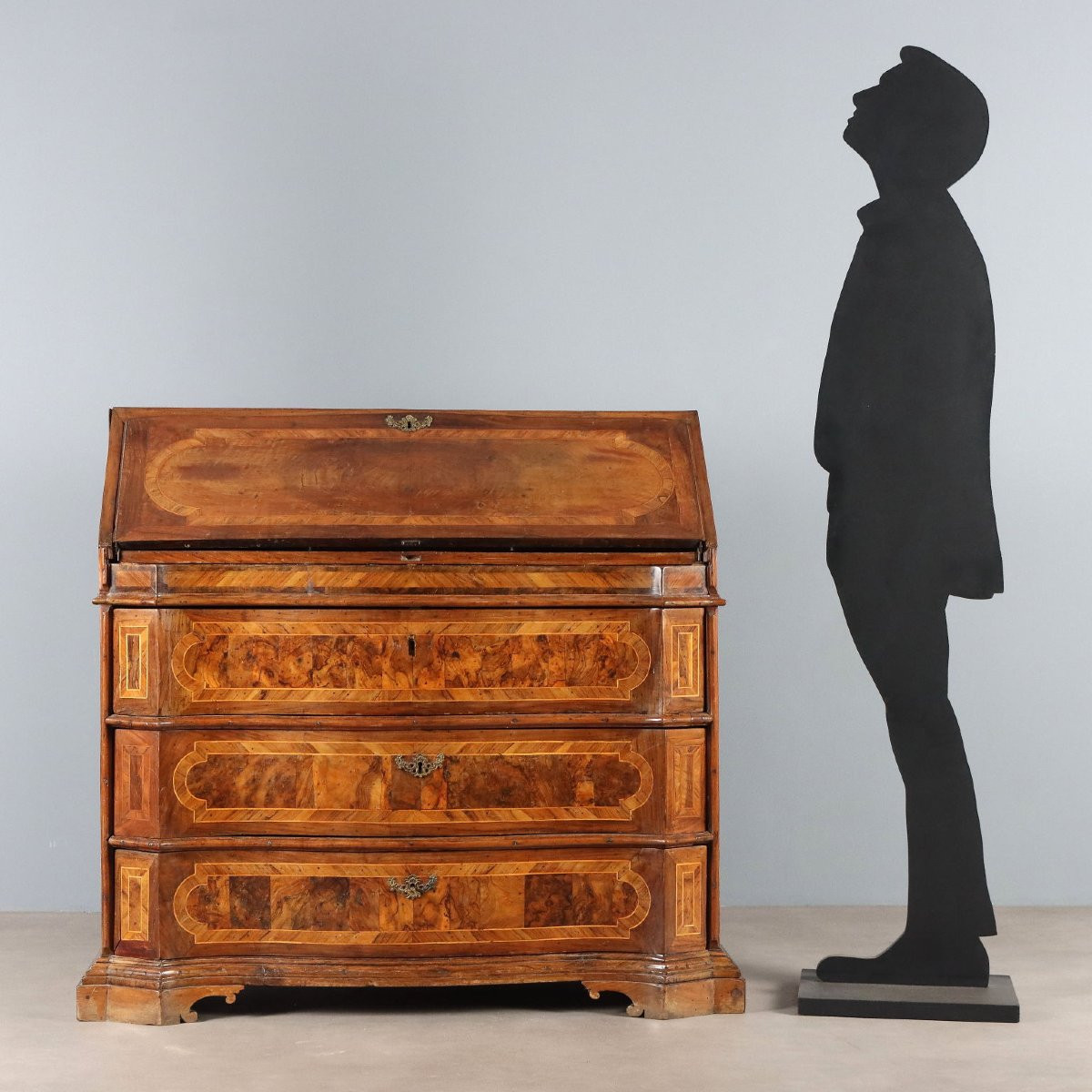 Commode Baroque Ancienne Noyer Italie du XVIIe Siècle-photo-2