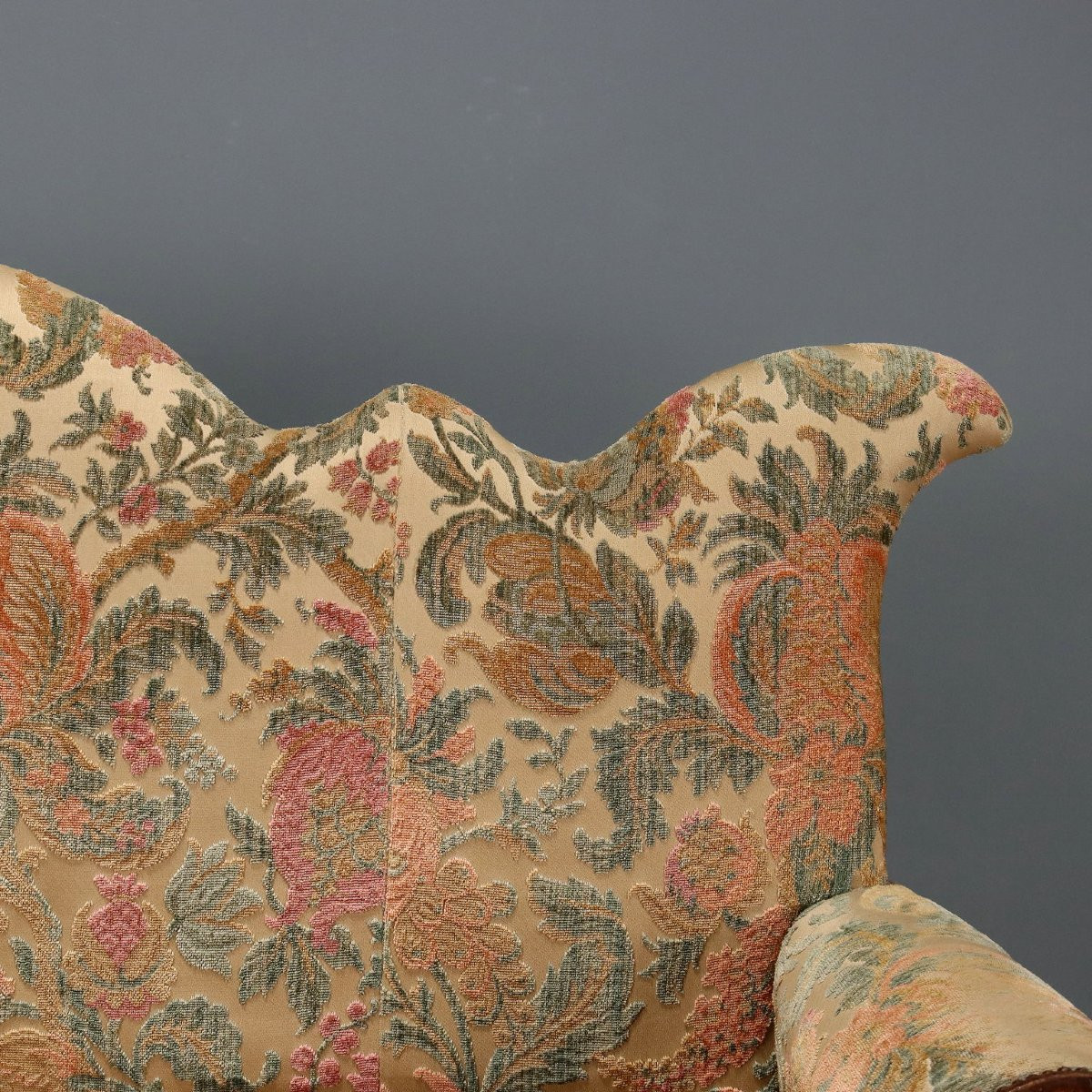 Antique Baroque Sofa Walnut Fabric Italy XVIII Century-photo-4