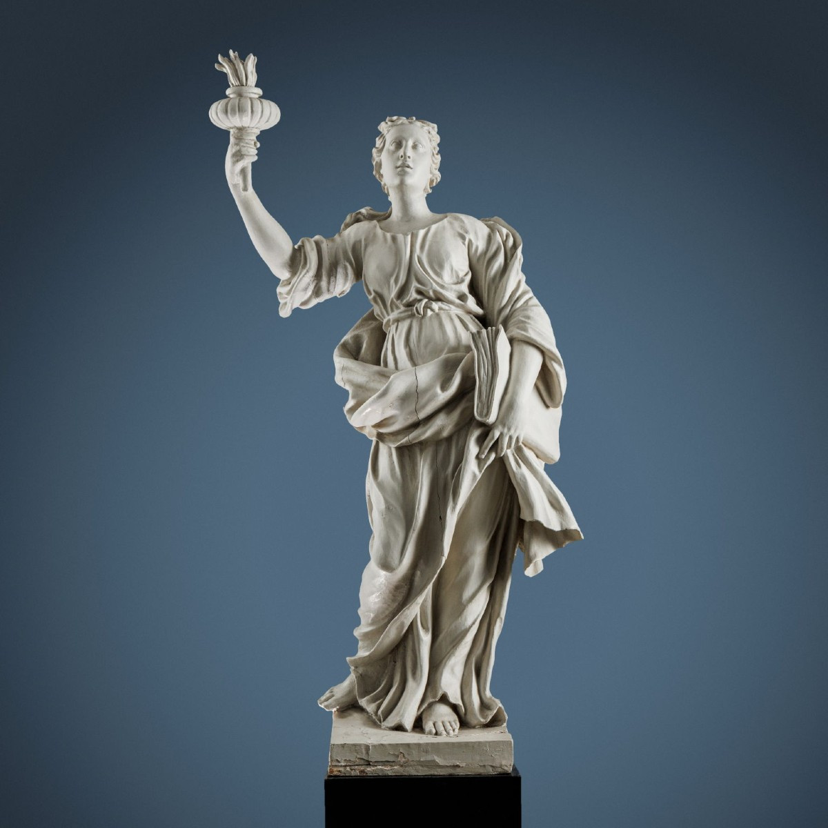 Sculpture Ancienne Allégorie de la Sagesse Disciple de G. Bertesi XVIII Siècle