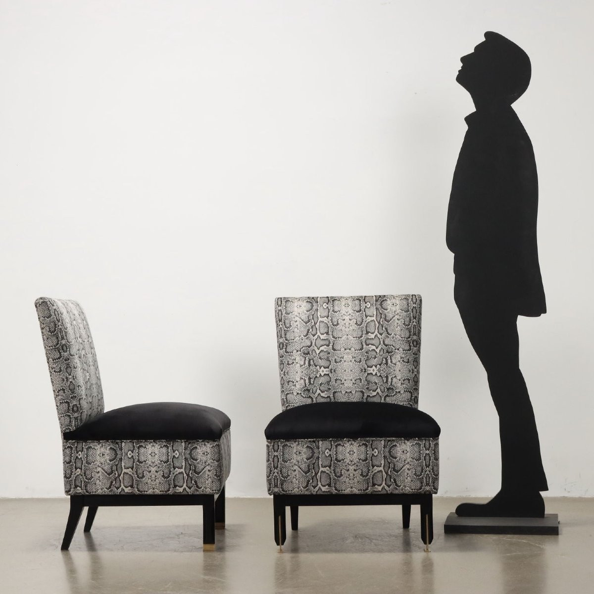 Fauteuils Vintage Jungle Collection Tissu Italie Années 50-60-photo-3