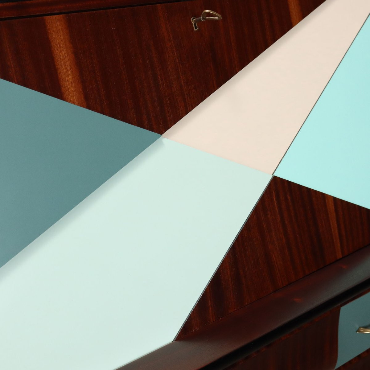 Meuble Prisma Collection Vintage Frêne Laiton Années 50-60-photo-4