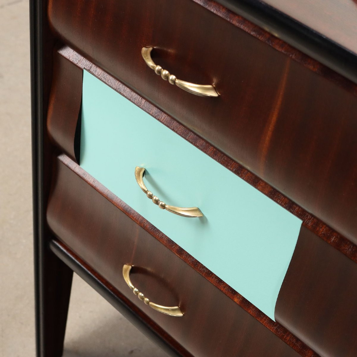 Meuble Prisma Collection Vintage Frêne Laiton Années 50-60-photo-8